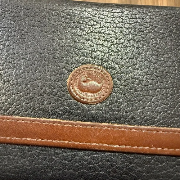 Vintage Dooney & Bourke Wallet Black Tan Checkbook - Picture 2 of 15